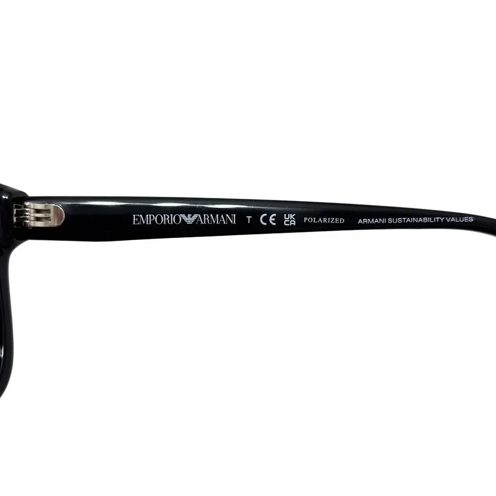 Emporio Armani Shiny Black Top Crystal Dark Gray Polarized Sunglasses EA 4208